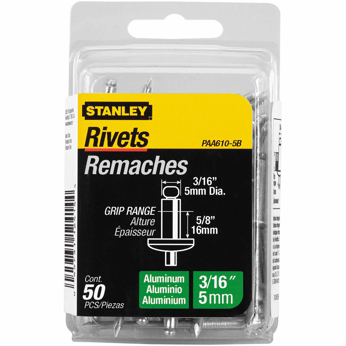 Stanley PAA610-5B Aluminum Rivets 3/16