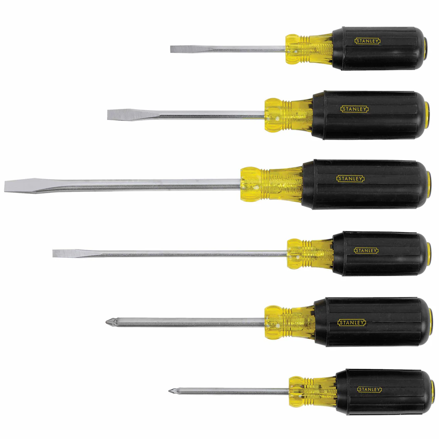 Stanley 66-565 Vinyl Grip Diy Screwdriver Set - 6 Piece - Moutools