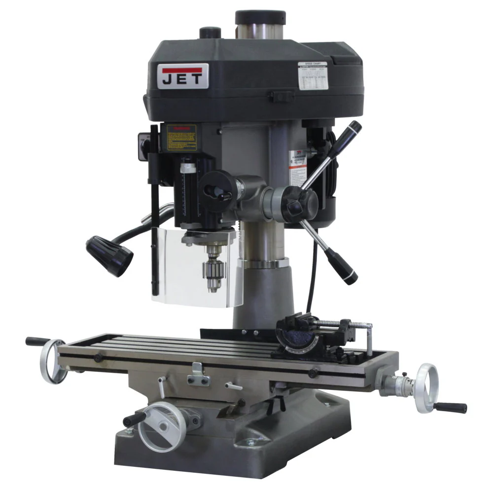 Jet JT9-350127 JMD-18 Mill/Drill With Newall DP700 DRO and X-Axis Table Powerfeed - Moutools