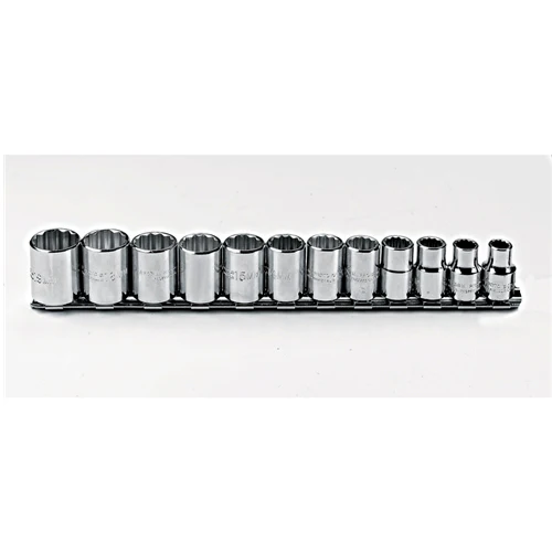 Proto J52216 3/8 Drive 12 Pc. Metric Socket Set - 12 Point - Moutools