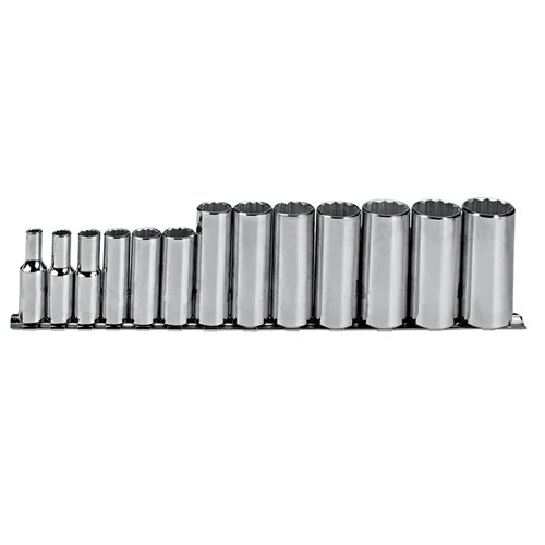 Proto J52112 3/8 Drive 13 Pc. Deep Socket Set - 12 Point - Moutools