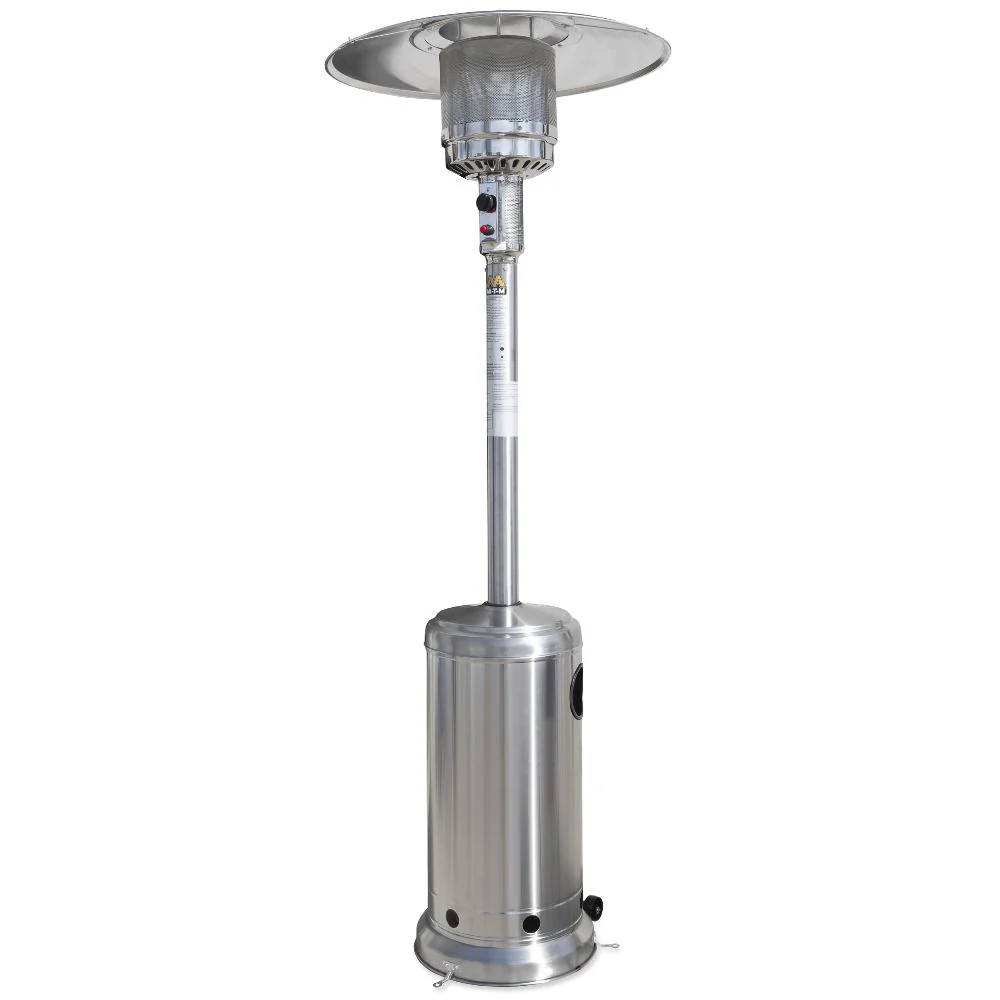 Mi-T-M MH-0042-PM11 Up to 50,000 BTU Propane Patio Heater Heat Output 290 Sq. Ft. Heating Area 8.5 Hours Run Time Requires 20-lb. Cylinder (not included) - Moutools