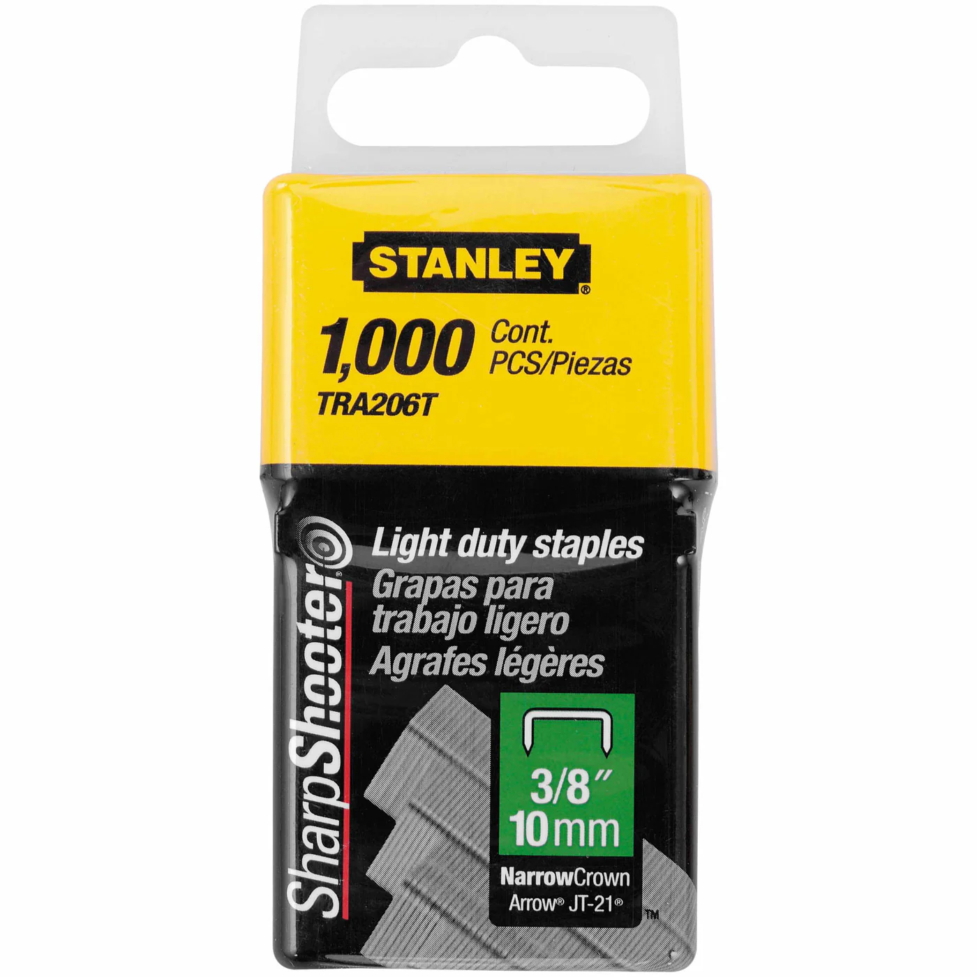 Stanley TRA206T Light Duty Narrow Crown Staples 3/8