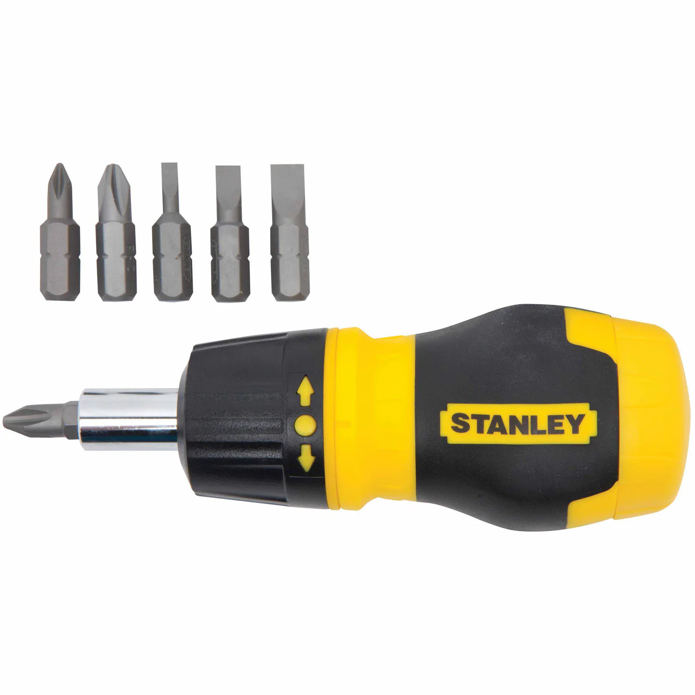 Stanley 66-358 Stubby Multi-Bit Ratcheting Screwdriver - Moutools