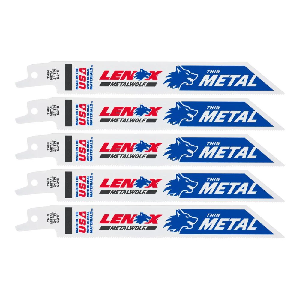 Lenox 20568624R METALWOLF 6 in. 24 TPI WAVE EDGE Reciprocating Saw Blade (5 PK) - Moutools