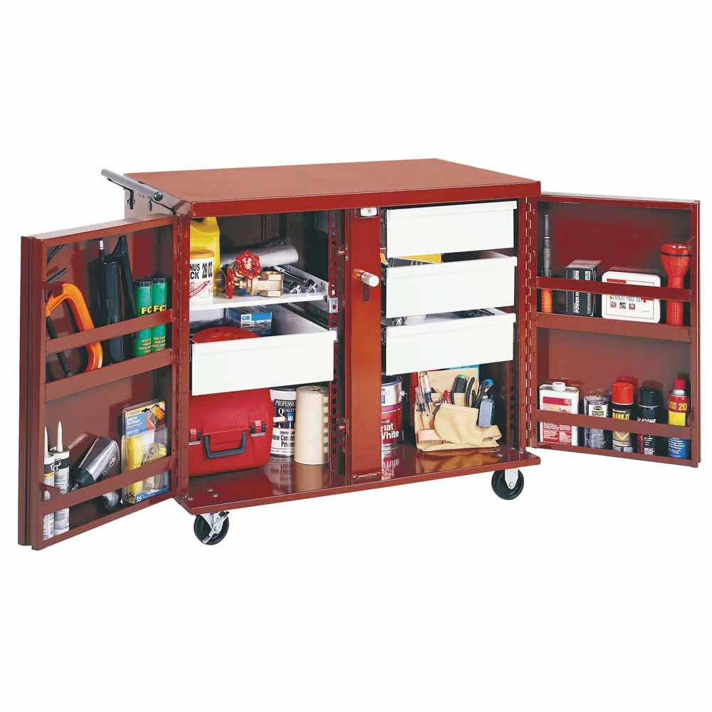Crescent Jobox 676990 Rolling Work Bench - 4 Drawers, 1 Shelf, 4