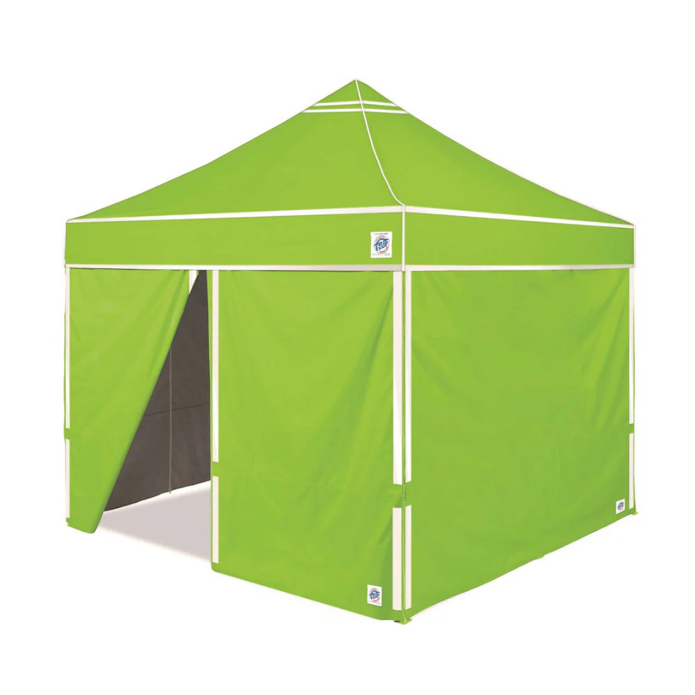 E-Z UP HV910BGRVP Green Hi-Viz 10'x10' Shelter Value Pack w/3 Walls, 1 Mid Zip - Moutools