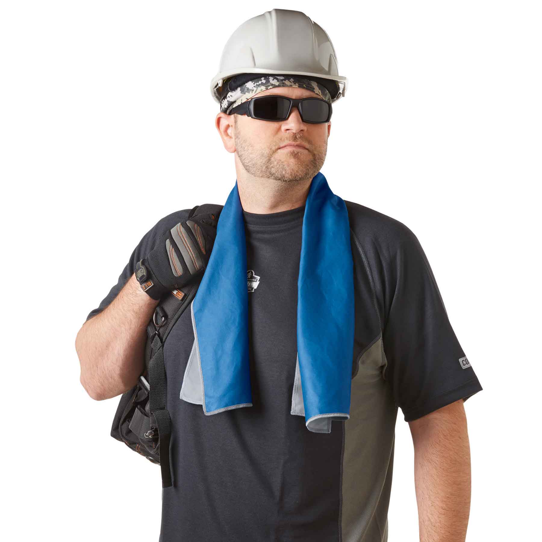 Ergodyne 12660 Chill-Its 6602MF Evaporative Microfiber Cooling Towel, Blue - Moutools