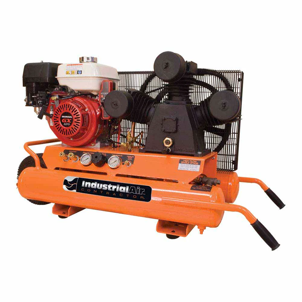 Industrial Air CTA9090980.ES 9 Gallon Portable Wheelbarrow Air Compressor with 9HP Honda Gas Engine - Moutools