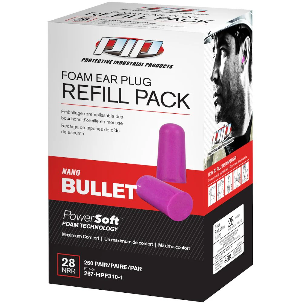PIP 267-HPF310-1 Compact Disposable Soft Polyurethane Foam Ear Plugs - Dispenser Refill Pack - Moutools