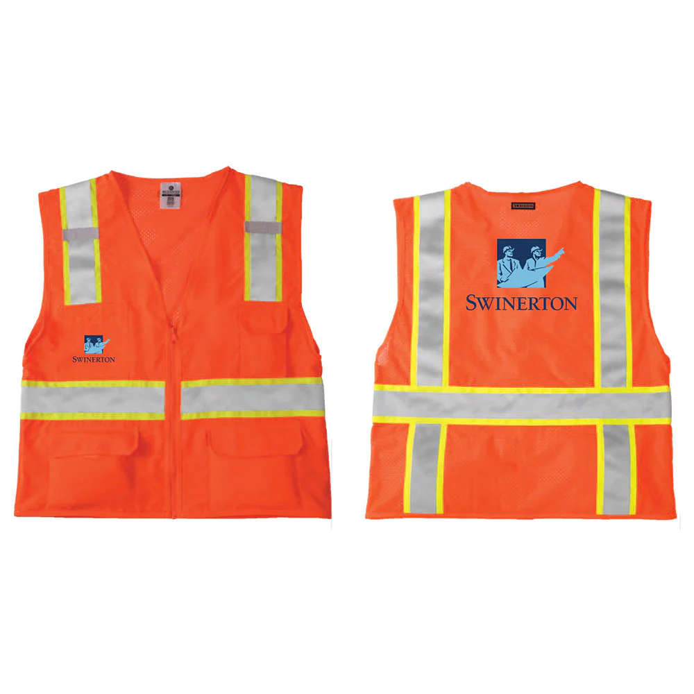 Orange Solid Front Vest w/ Mesh Back, 5XL - Moutools