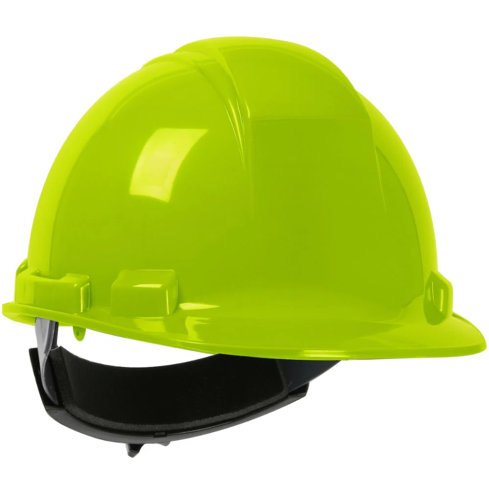 PIP 280-HP241R-44 Whistler Cap Style Hard Hat, HDPE Shell, 4-Point Textile Suspension, Ratchet Adjustment - Hi-Viz Yellow - Moutools