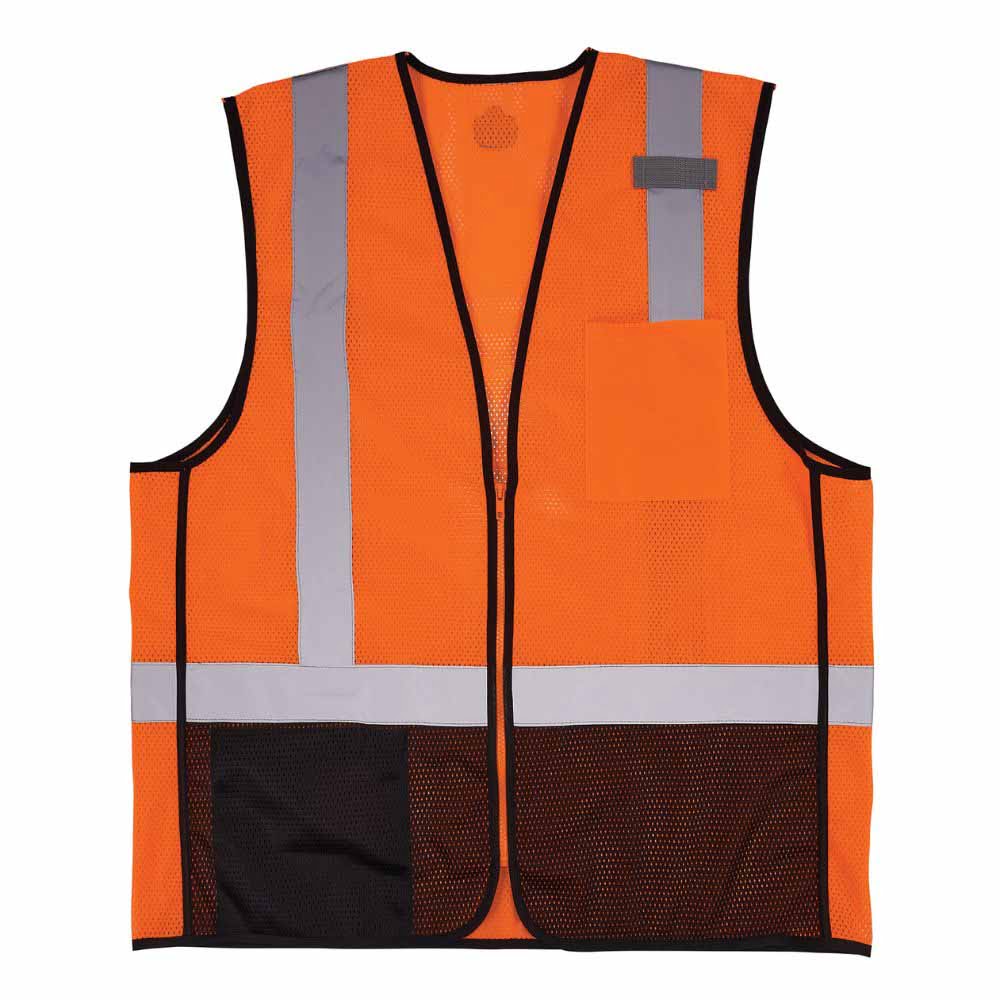 Ergodyne 23027 8210ZBK 2XL/3XL Orange Hi Vis Safety Vest - Moutools