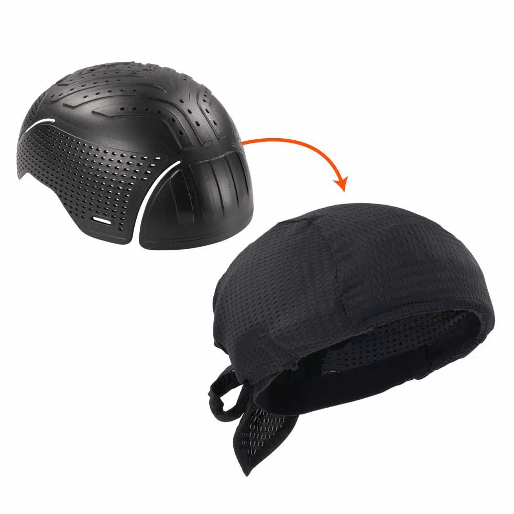 Ergodyne 23468 8948 Black Mesh Do Rag Bandana Bump Cap Insert - Moutools