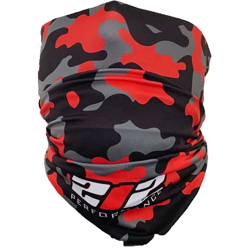 212 Performance FC3-05-000 Protective Neck Gaiter and Particulate Filtering Face Cover in Red / Grey / Black Camo Black - Moutools