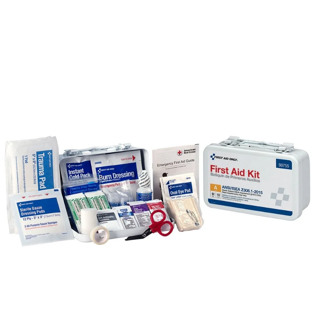 First Aid Only 90755 10 Person First Aid Kit, ANSI A, Metal Case - Moutools