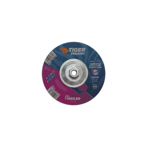 Weiler 58332 GW-7 X 1/4 X 5/8-11 CER T27 Tiger Ceramic Grinding Wheels - Moutools