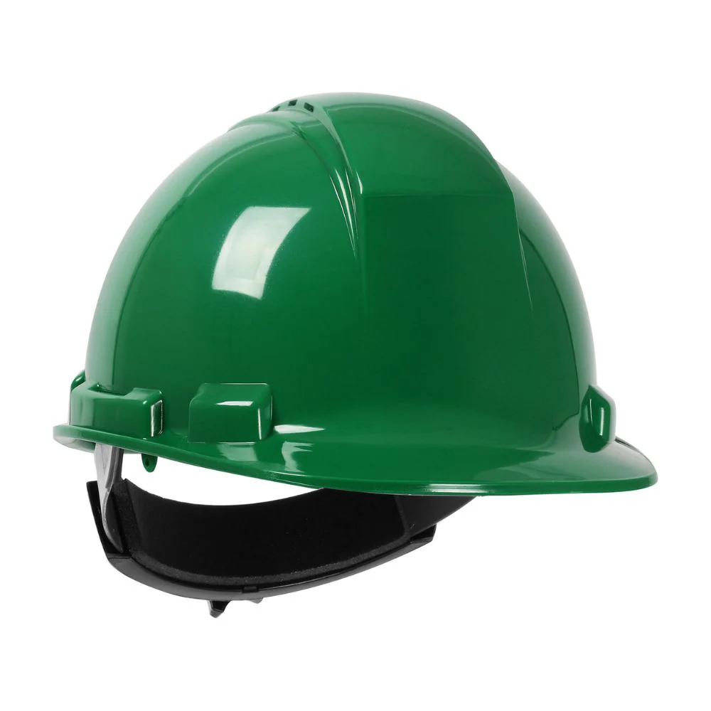 PIP 280-HP241RV-04 Whistler Vented, Cap Style Hard Hat with HDPE Shell, 4-Point Textile Suspension and Wheel Ratchet Adjustment - Dark Green - Moutools