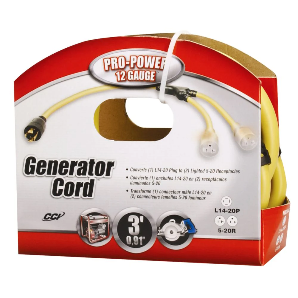 Southwire 19248802 10/3 STW GENERATOR ADAPTER - L14-20 PLUG TO 5-20 LIGHTED RECEPTACLE - Moutools