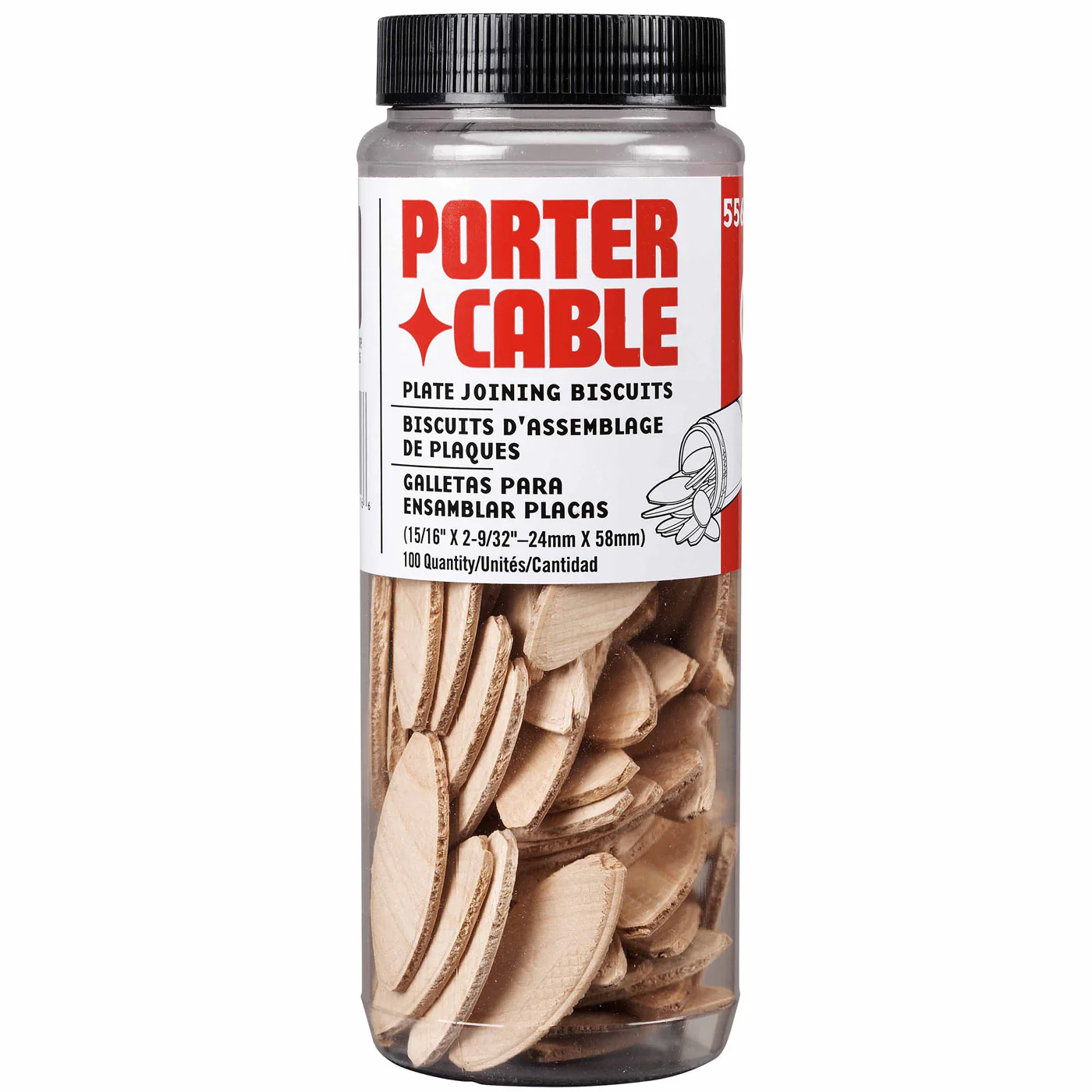 Porter Cable 5562 Plate Joining Biscuits Size 20 - Tube of 100 - Moutools