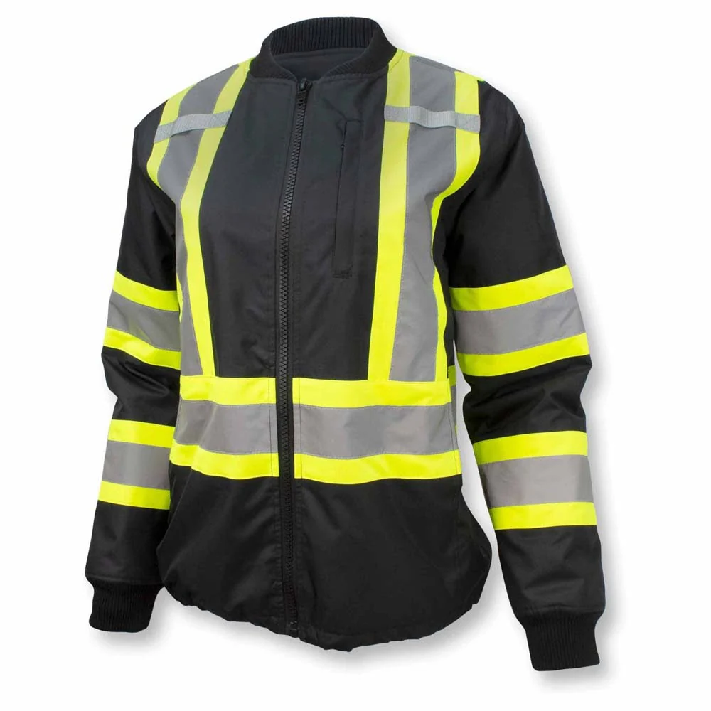 Radians SJ910B-1ZGW-M SJ910B-1ZGW Women’s Class 1 Hi-Vis Bomber Jacket - Black - Size M - Moutools