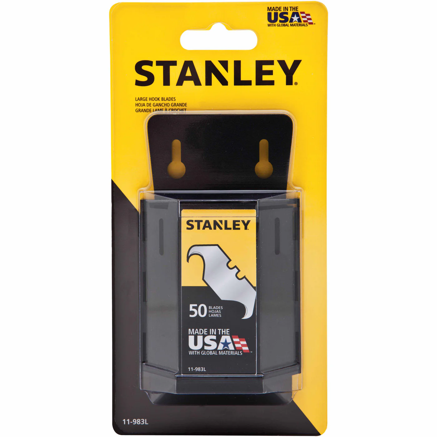 Stanley 11-983L Large Hook Blades w/ Dispenser - 50 Pack - Moutools