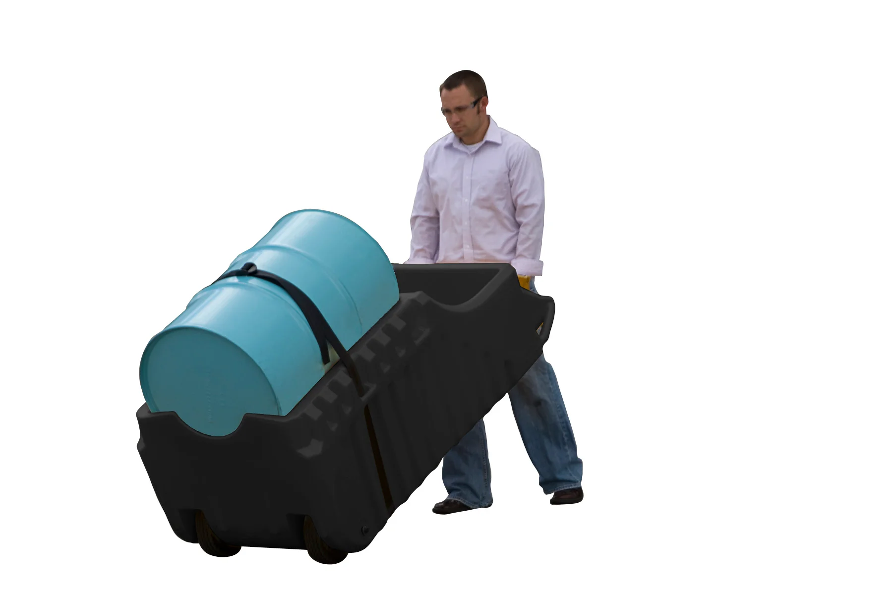 Justrite 28665 Indoor/Outdoor Spill Containment Caddy - Black - Moutools
