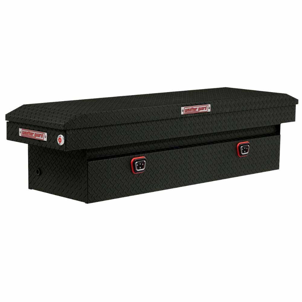 Weatherguard 127-52-04 Saddle Box, Aluminum, Full Standard, Textured Matte Black, 11.0 cu ft - Moutools