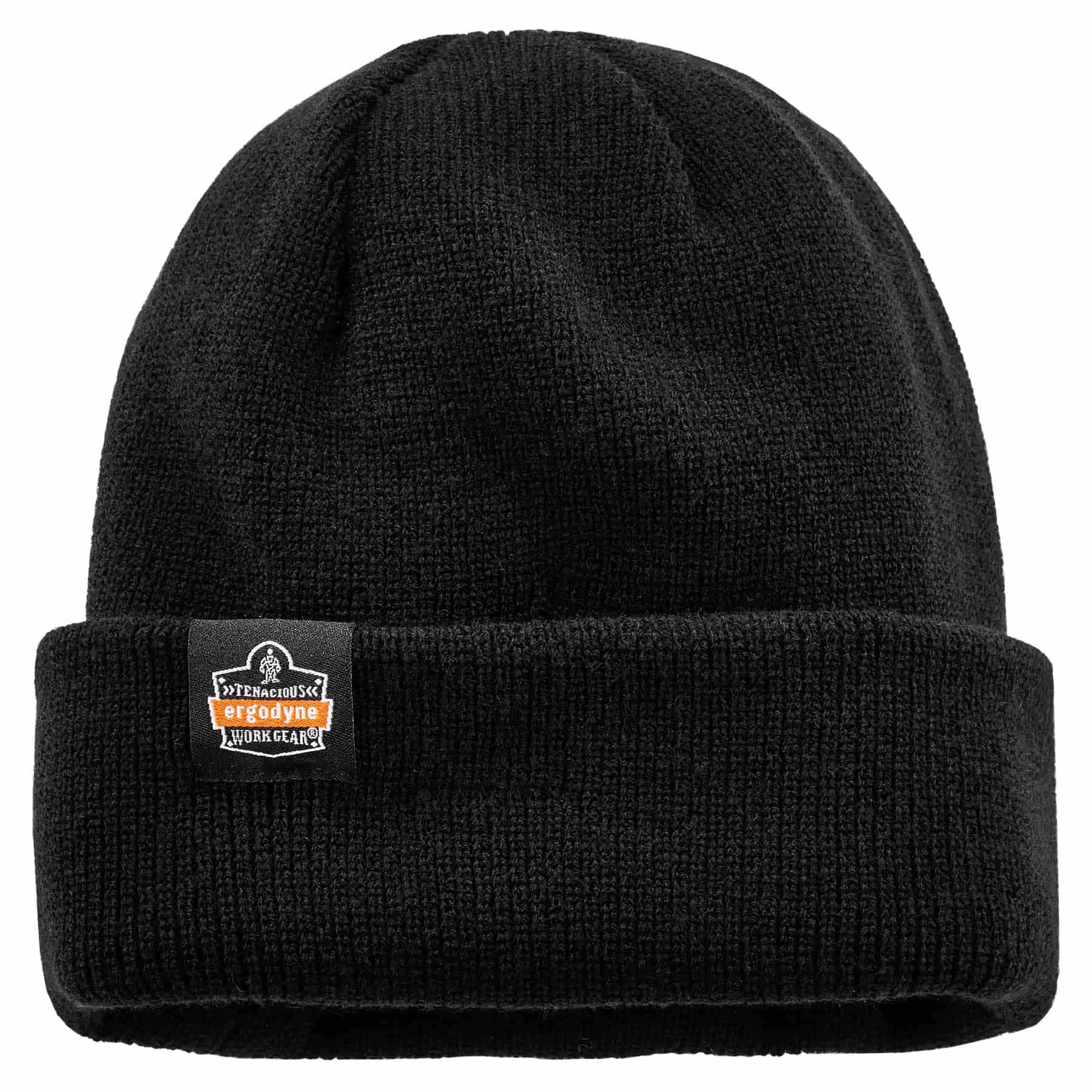 Ergodyne 16801 6811Z  Black Rib Knit Hat - Zipper for Bump Cap Insert - Moutools