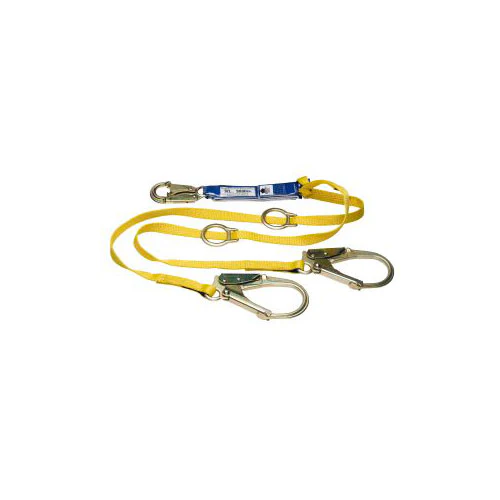 Werner C411201 6' DeCoil Tie-Back Twinleg Lanyard,Snap & Rebar Hook, 1
