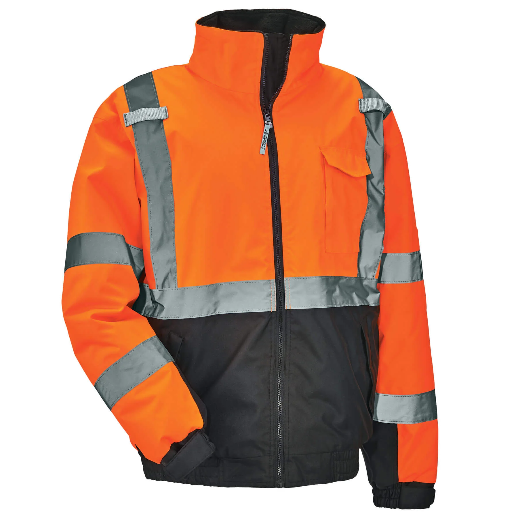 Ergodyne 25617 GloWear 8377 Type R Class 3 Quilted Bomber Jacket, 3XL, HV Orange - Moutools