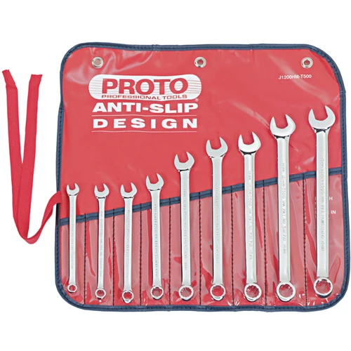 Proto J1200HM-T500 9 Pc. Metric Combination Wrench Set - 12 Point - Moutools