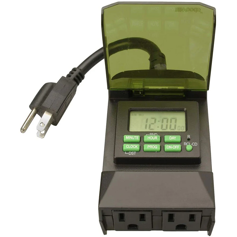 Woods 50014 50014WD Outdoor 7-Day Digital Plug-In Timer, 2 Grounded Outlets - Moutools