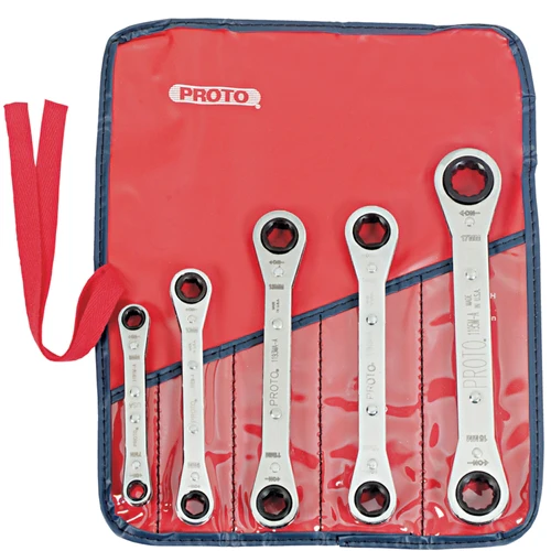 Proto J1190MA 5 Pc. Metric Ratcheting Box Wrench Set - 6 & 12 Point - Moutools
