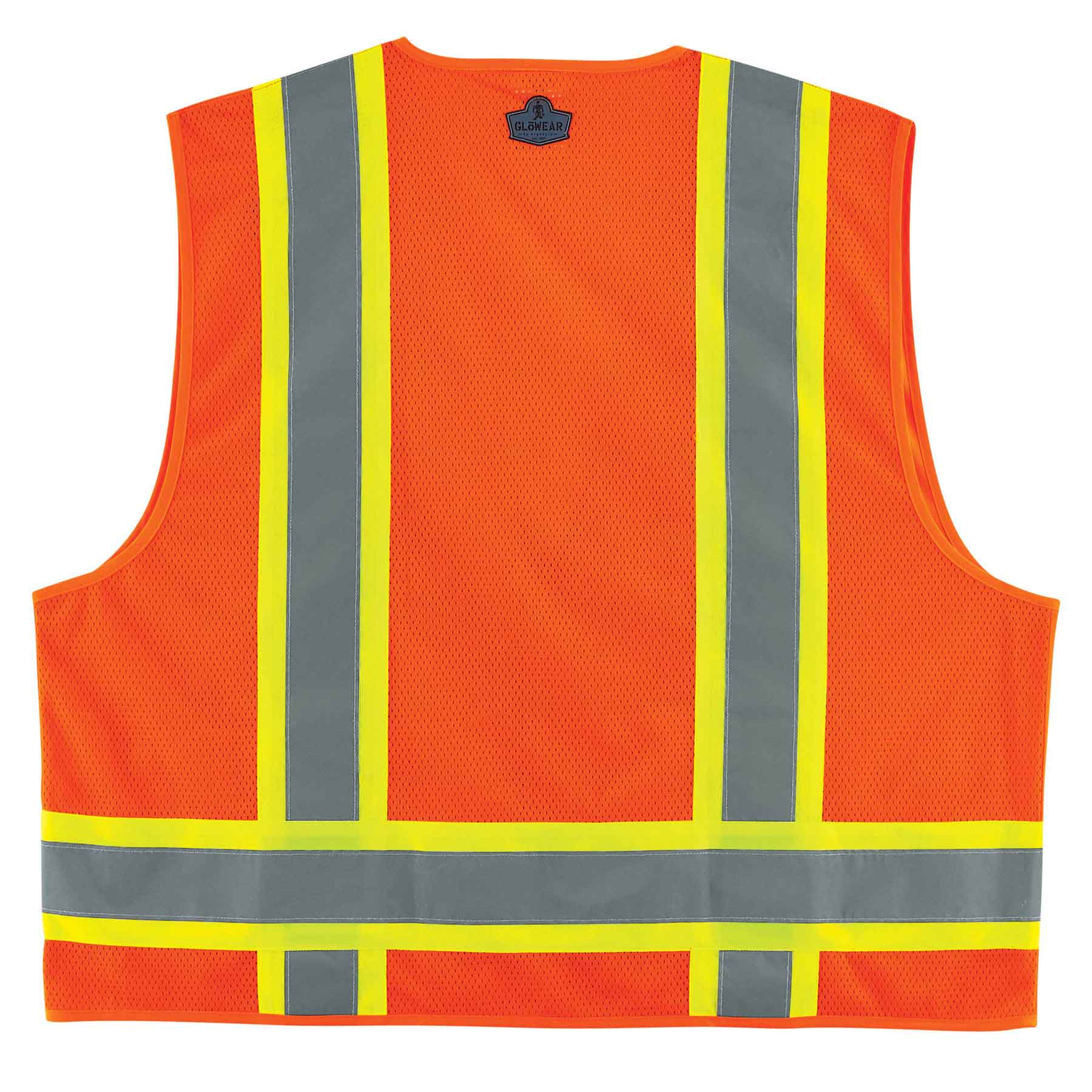 Ergodyne 24069 GloWear 8248Z Type R Class 2 Two-Tone Surveyors Vest, 4XL/5XL, HV Orange - Moutools