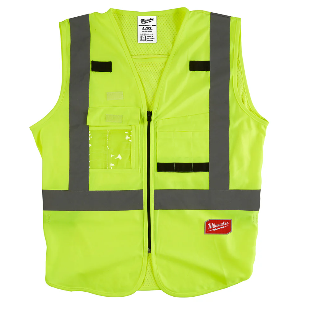 Milwaukee 48-73-5022 Class 2 - High Visibility Yellow Safety Vest - L/XL - Moutools
