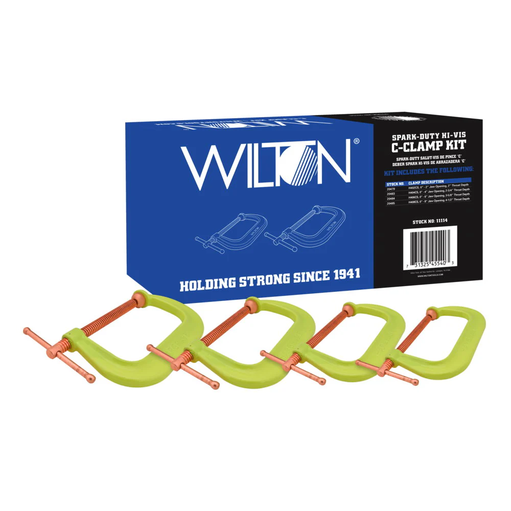 Wilton WL9-11114 Spark-Duty 400CS Hi-Vis C-Clamp Kit - Moutools
