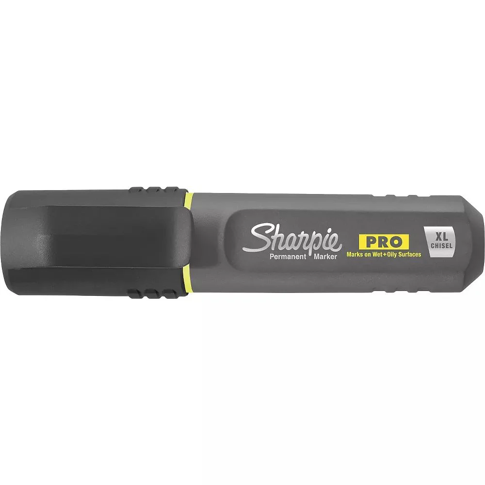 Sharpie 2018344 Sharpie PRO Permanent Marker, XL Chisel Tip, Black - Moutools