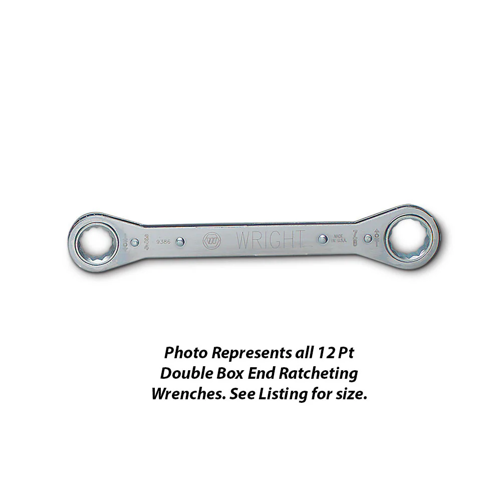 Wright Tool 9387 Ratcheting Double Box End Laminated Wrench 13/16