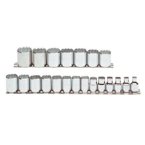 Proto J52215 3/8 Drive 21 Pc. Metric Socket Set - 12 Point - Moutools