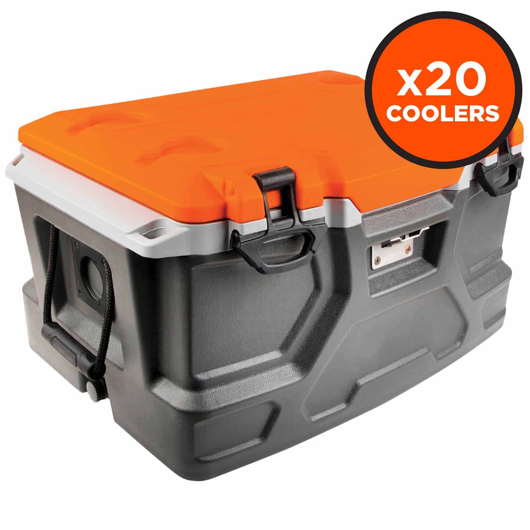 Ergodyne 13173 5171 Pallet of 20 Orange and Gray Industrial Hard Sided Cooler - 48 qt - Moutools