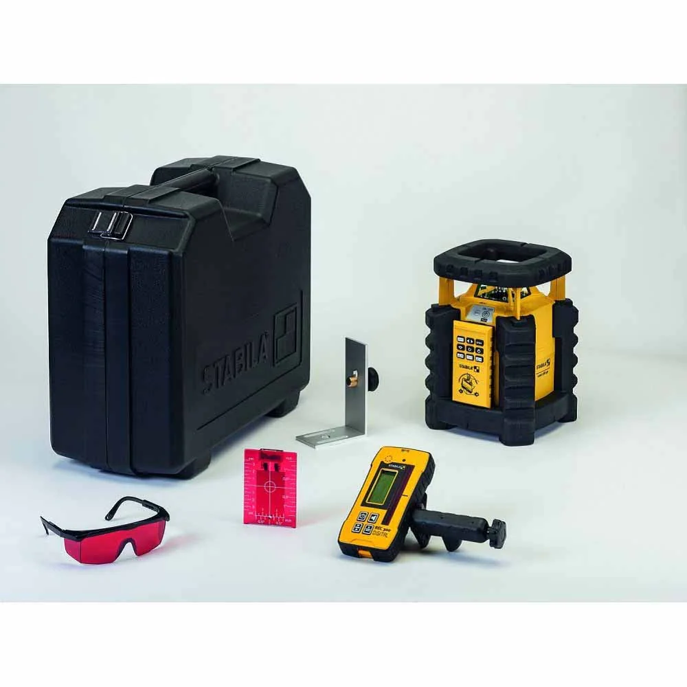 Stabila 05710 LAR 350 Self-Leveling Rotary Laser, Interior/Exterior 7-Piece Kit - Moutools