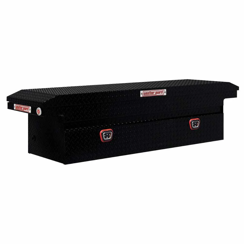 Weatherguard 121-5-04 Saddle Box, Aluminum, Full Low Profile, Gloss Black, 11.0 cu ft - Moutools