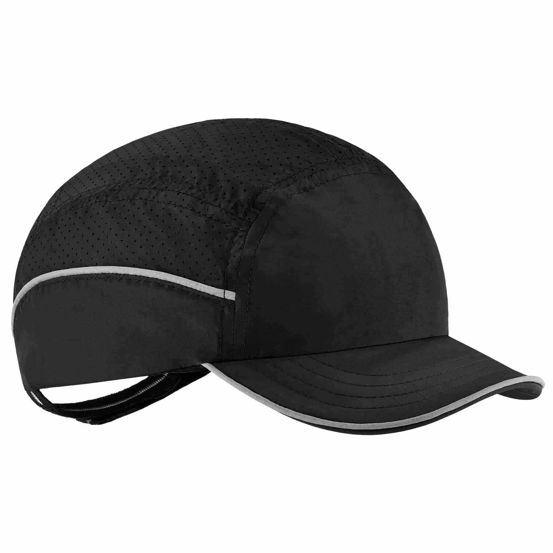 Ergodyne 23366 8955 Short Brim Black Lightweight Bump Cap Hat - Moutools