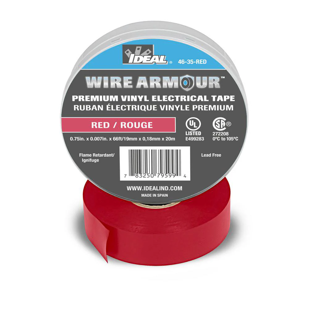 IDEAL Industries 46-35-RED Wire Armour Color Coding Electrical Tape, 7 Mil, Red - Moutools