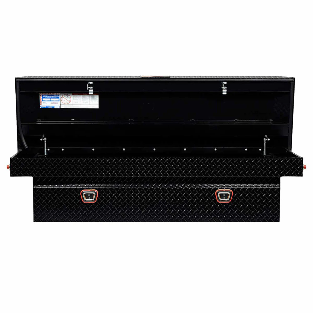 Weather Guard 127-5-03 Model 127-5-03 Saddle Box, Aluminum, Full Standard, Gloss Black, 10.5 Cu. Ft. - Moutools