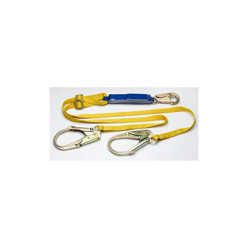 Werner C411202 6' DeCoil Adjust. Twinleg Lanyard, Snap & Rebar Hook, 1