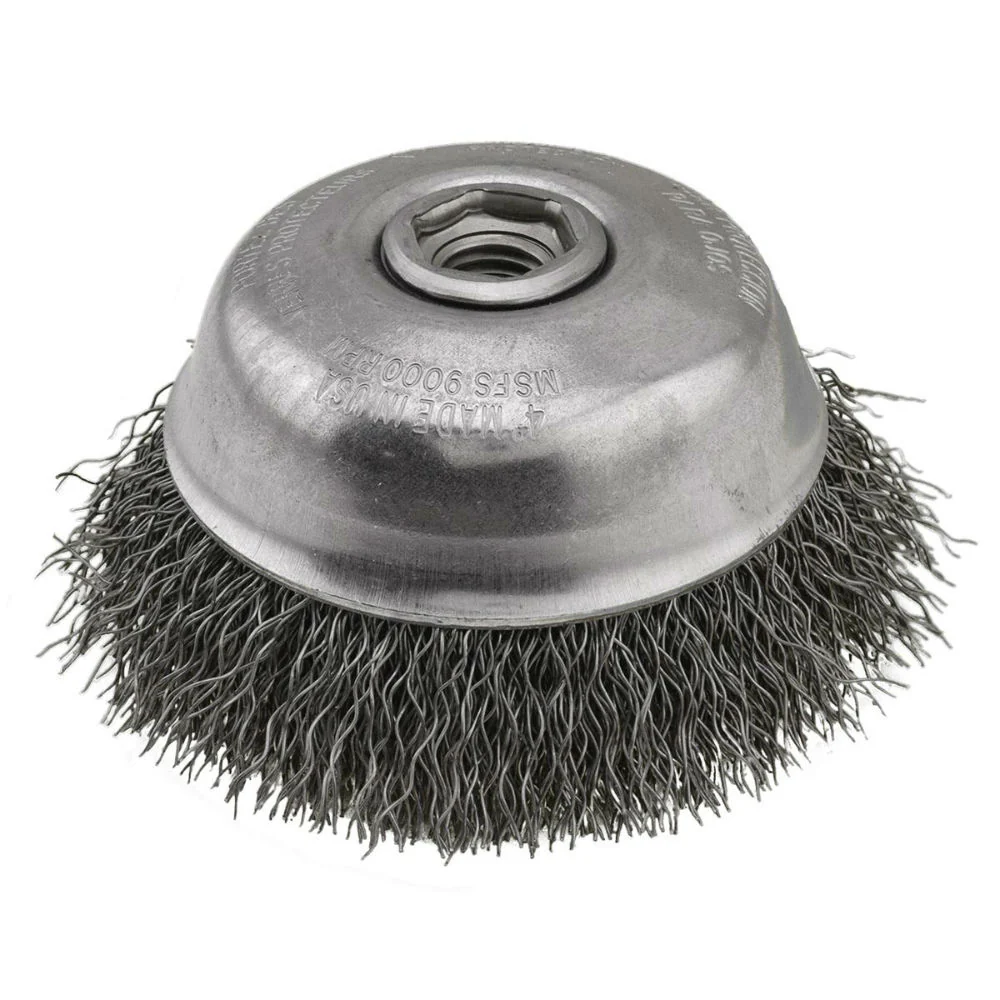 Sait 06551 Crimped Wire Cup Brush, 4 X .020Cs 5/8-11 - Moutools