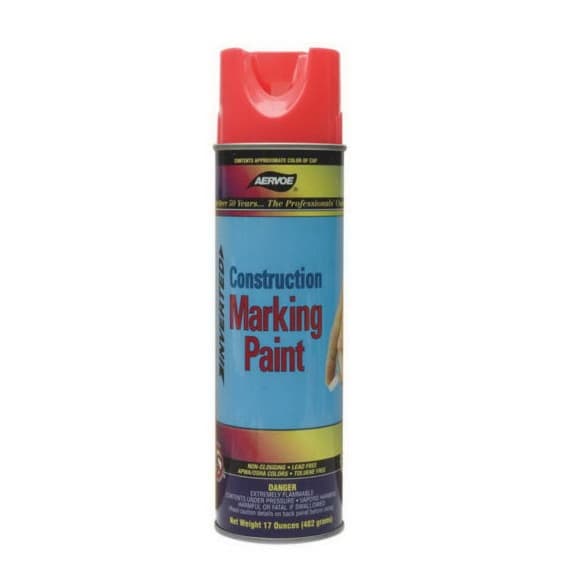 Aervoe 246 15 oz. Fluorescent Red Construction Marking Paint - Moutools