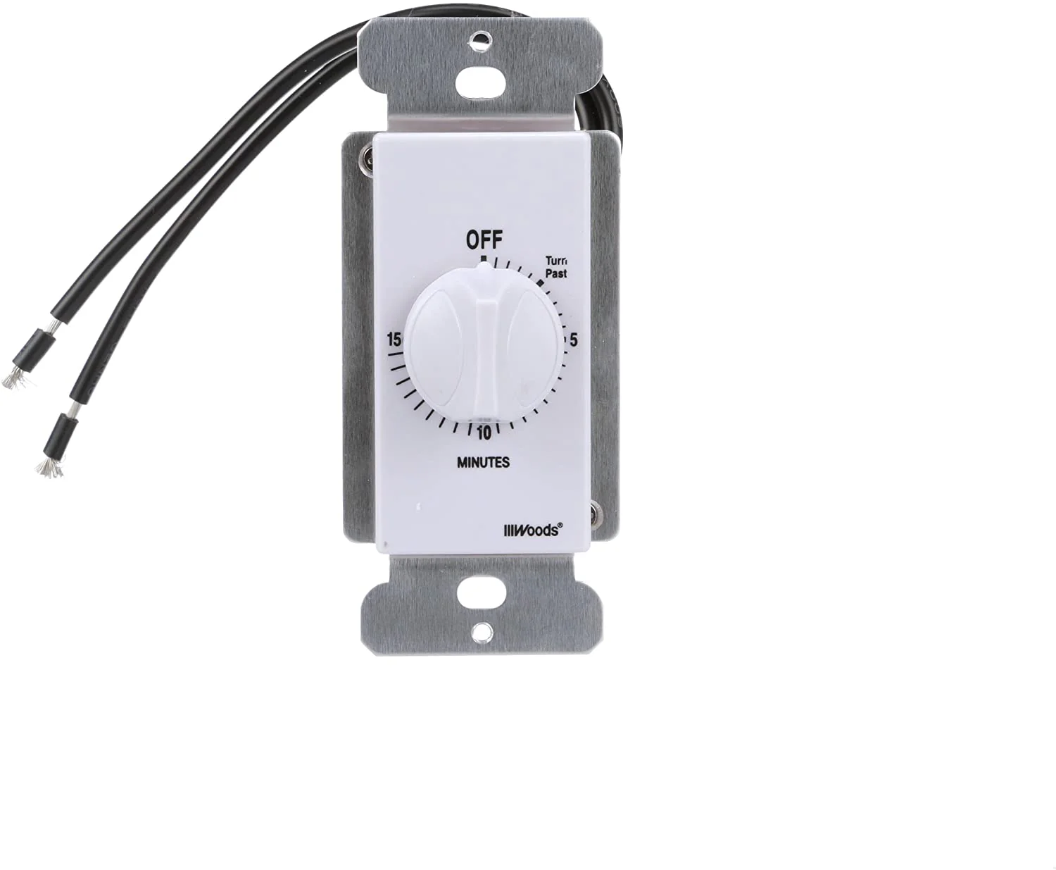Woods 59711 In-Wall 15 Minute Spring Wound Timer, White - Moutools